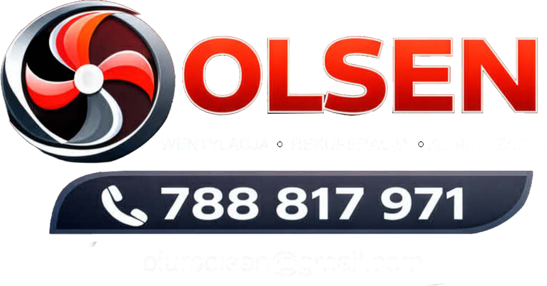 Oryginalny projekt nadruku DTF OLSEN: znak, zakres usług, telefon i e-mail.